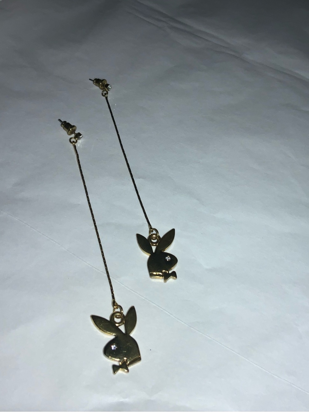 Vintage Y2K playboy gold earrings